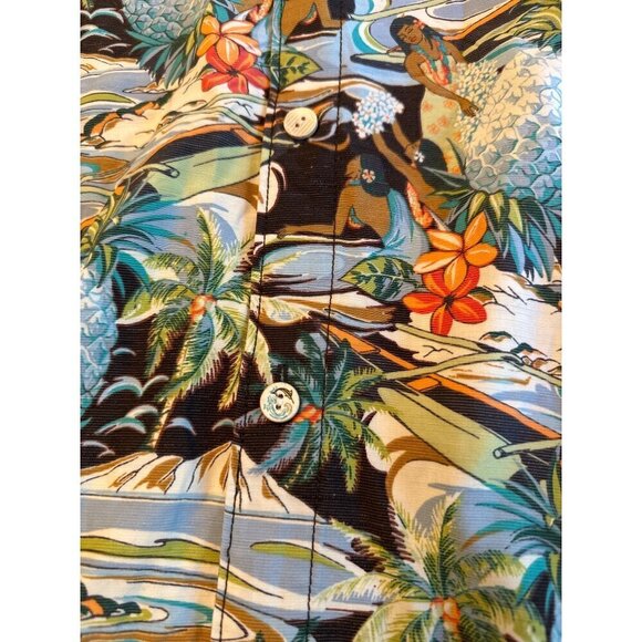 Tommy Bahama Hawaiian Hula Girl Shirt L Tencel/Polyester Size Large - Picture 5 of 7